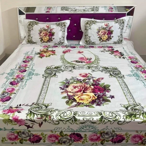 Home Tex Reactive Twill Panel Double Bed Sheet