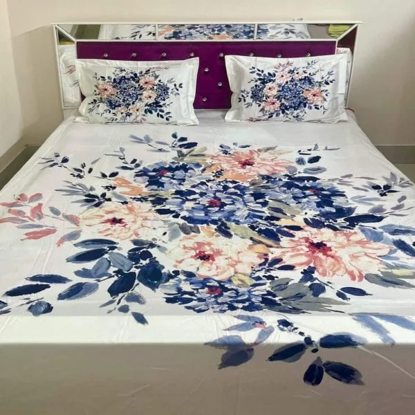 Home Tex Reactive Twill Panel Double Bed Sheet