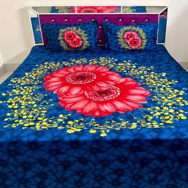Home Tex Reactive Twill Panel Double Bed Sheet