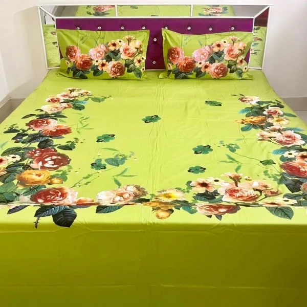 Home Tex Reactive Twill Panel Double Bed Sheet